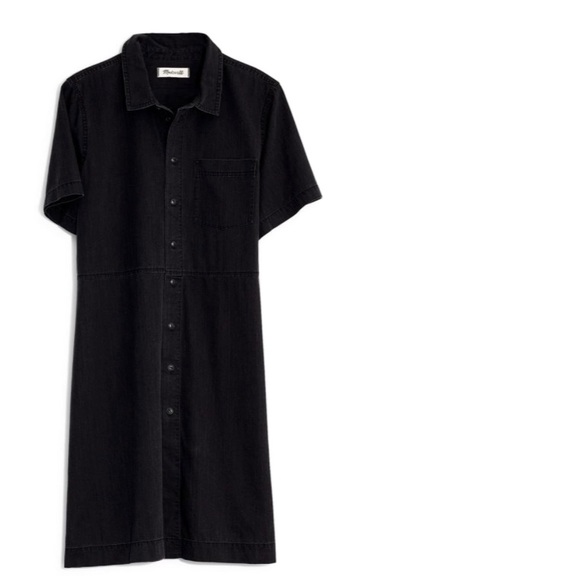 Madewell Dresses & Skirts - Madewell washed out black waisted denim shirtdress